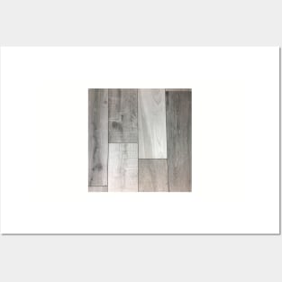 geometric minimalist cubism grey white washed barn wood Posters and Art